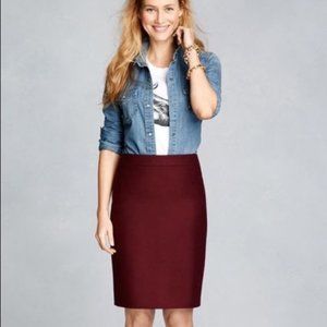 ♥️J Crew Maroon Wool "The Pencil Skirt"
